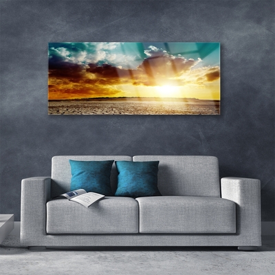 Acrylglasbilder Sonne Wolken Wüste Landschaft