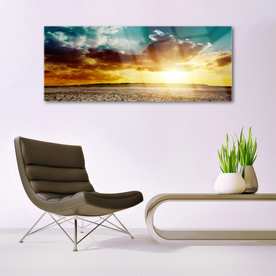 Acrylglasbilder Sonne Wolken Wüste Landschaft