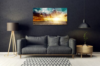 Acrylglasbilder Sonne Wolken Wüste Landschaft