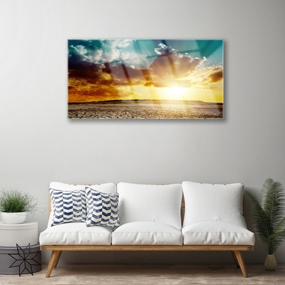 Acrylglasbilder Sonne Wolken Wüste Landschaft