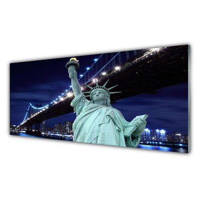 Acrylglasbilder Brücke Freiheitsstatue Architektur