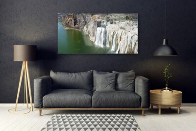 Acrylglasbilder Gebirge Wasserfall See Landschaft