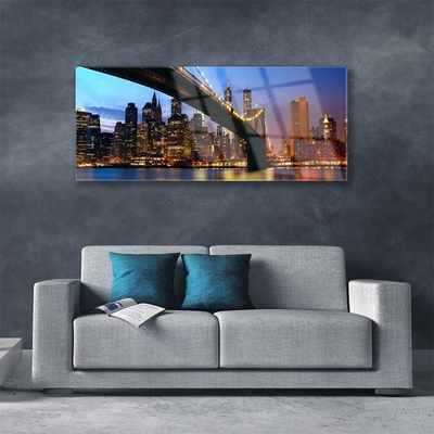 Acrylglasbilder Brücke Stadt Wasser Architektur