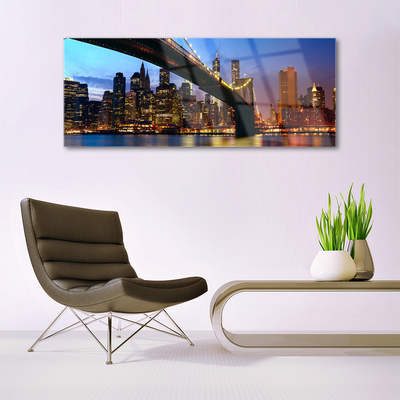 Acrylglasbilder Brücke Stadt Wasser Architektur