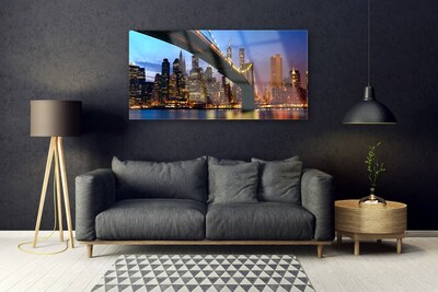 Acrylglasbilder Brücke Stadt Wasser Architektur
