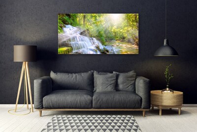 Acrylglasbilder Wasserfall Wald Natur