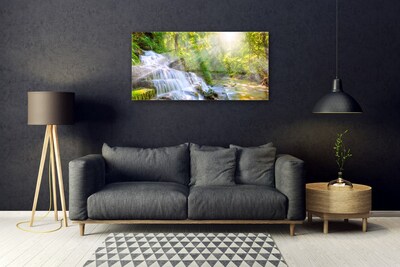 Acrylglasbilder Wasserfall Wald Natur