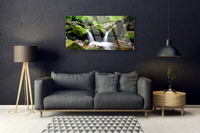 Acrylglasbilder Wasserfall Felsen Natur