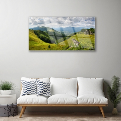 Acrylglasbilder Gebirge Wiese Landschaft