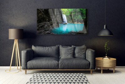 Acrylglasbilder See Wasserfall Natur