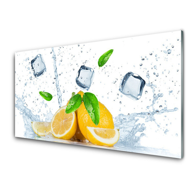 Acrylglasbilder Limette Eiswürfel Küche