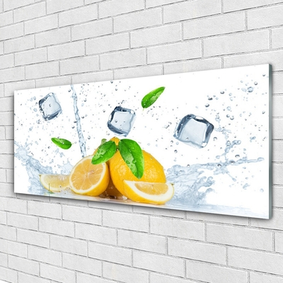 Acrylglasbilder Limette Eiswürfel Küche