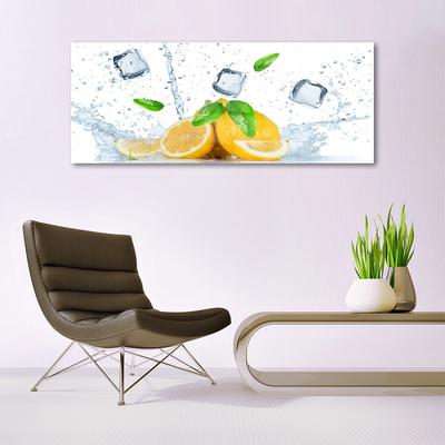 Acrylglasbilder Limette Eiswürfel Küche