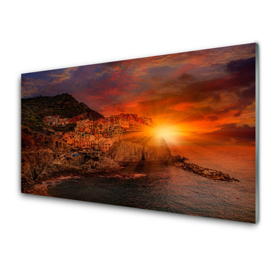 Acrylglasbilder Meer Stadt Sonne Landschaft