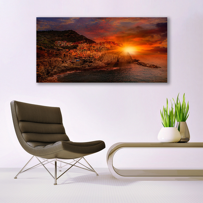 Acrylglasbilder Meer Stadt Sonne Landschaft