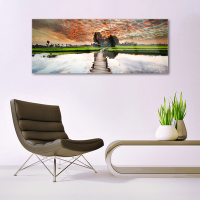 Acrylglasbilder Brücke See Landschaft