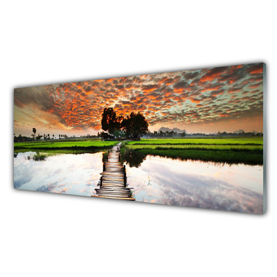 Acrylglasbilder Brücke See Landschaft