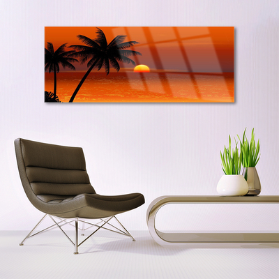 Acrylglasbilder Palmen Meer Sonne Landschaft