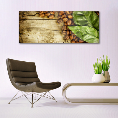 Acrylglasbilder Kaffeebohnen Blätter Küche