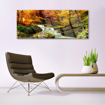 Acrylglasbilder Wasserfall Wald Natur