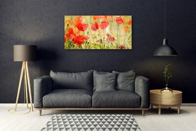 Glasbild aus Plexiglas® Mohnblumen Natur