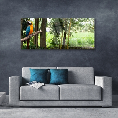 Glasbild aus Plexiglas® Papagei Bäume Natur