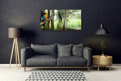 Glasbild aus Plexiglas® Papagei Bäume Natur
