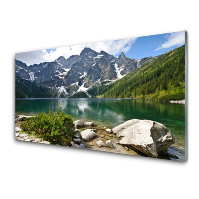 Glasbild aus Plexiglas® See Gebirge Landschaft