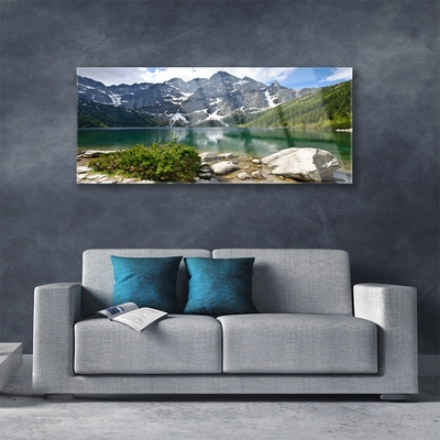 Glasbild aus Plexiglas® See Gebirge Landschaft