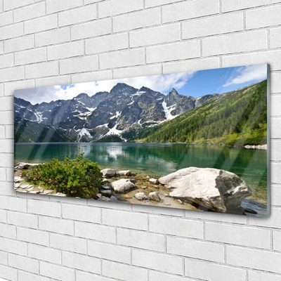 Glasbild aus Plexiglas® See Gebirge Landschaft