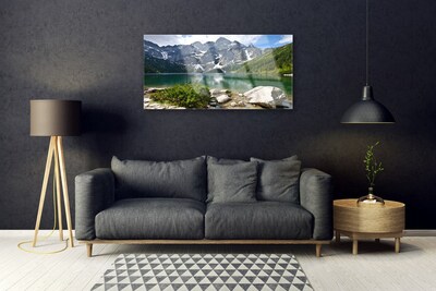 Glasbild aus Plexiglas® See Gebirge Landschaft