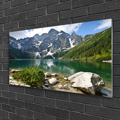 Glasbild aus Plexiglas® See Gebirge Landschaft