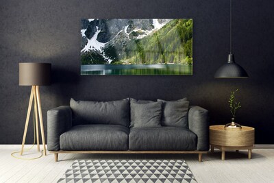 Glasbild aus Plexiglas® See Wald Gebirge Landschaft