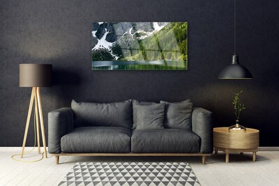 Glasbild aus Plexiglas® See Wald Gebirge Landschaft