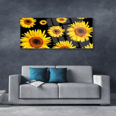 Glasbild aus Plexiglas® Sonnenblumen Pflanzen