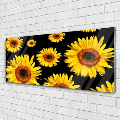 Glasbild aus Plexiglas® Sonnenblumen Pflanzen