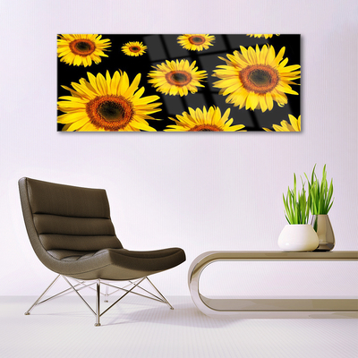 Glasbild aus Plexiglas® Sonnenblumen Pflanzen