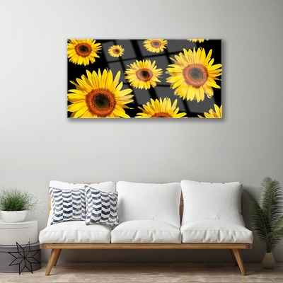 Glasbild aus Plexiglas® Sonnenblumen Pflanzen