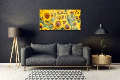 Glasbild aus Plexiglas® Sonnenblumen Pflanzen