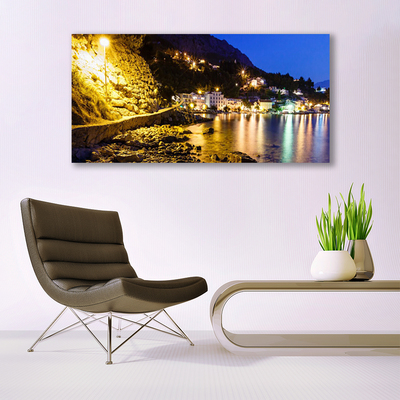 Glasbild aus Plexiglas® Gebirge Strand Landschaft