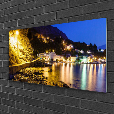 Glasbild aus Plexiglas® Gebirge Strand Landschaft