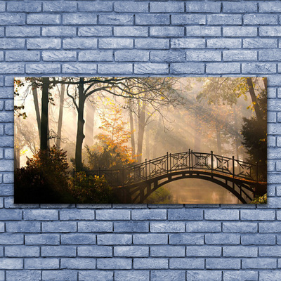 Glasbild aus Plexiglas® Wald Brücke Architektur