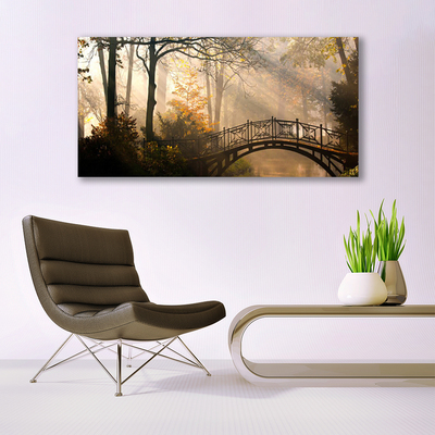 Glasbild aus Plexiglas® Wald Brücke Architektur