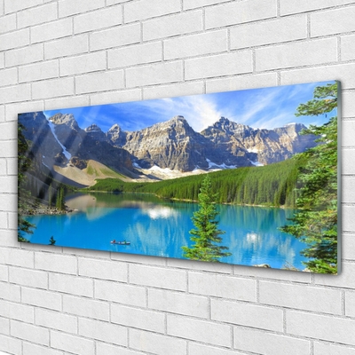 Glasbild aus Plexiglas® See Gebirge Wald Landschaft