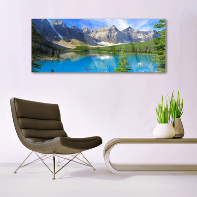 Glasbild aus Plexiglas® See Gebirge Wald Landschaft