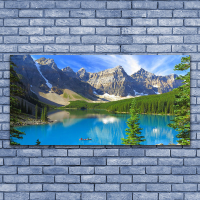 Glasbild aus Plexiglas® See Gebirge Wald Landschaft