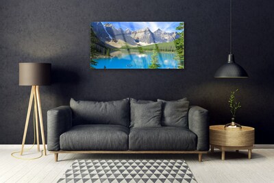 Glasbild aus Plexiglas® See Gebirge Wald Landschaft