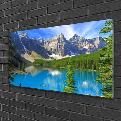 Glasbild aus Plexiglas® See Gebirge Wald Landschaft