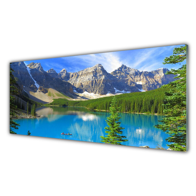 Glasbild aus Plexiglas® See Gebirge Wald Landschaft