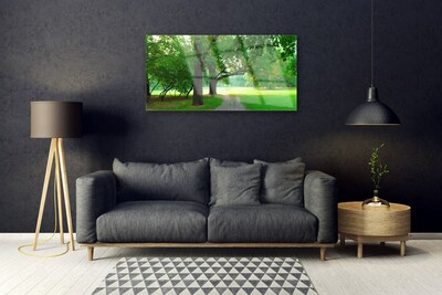 Glasbild aus Plexiglas® Fußpfad Bäume Natur